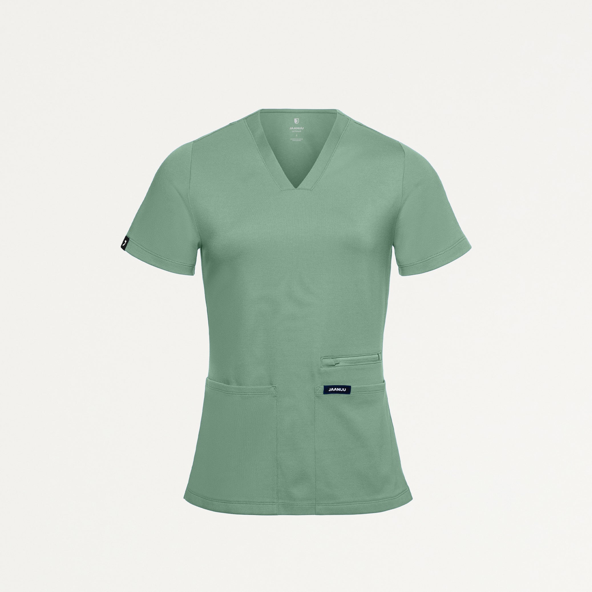 Kass Slim 4-Pocket UltraSOFT Scrub Top - Sage