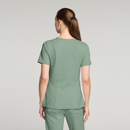 Kass Slim 4-Pocket UltraSOFT™ Scrub Top - Sage
