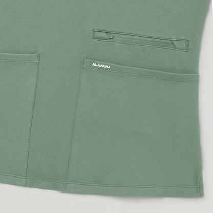 Kass Slim 4-Pocket UltraSOFT™ Scrub Top - Sage