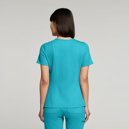 Kass Slim 4-Pocket UltraSOFT™ Scrub Top - Marina