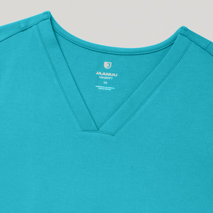 Kass Slim 4-Pocket UltraSOFT™ Scrub Top - Marina