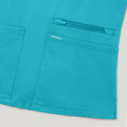 Kass Slim 4-Pocket UltraSOFT™ Scrub Top - Marina
