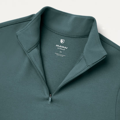 Astra Slim Half-Zip UltraSOFT™ Scrub Top - Alpine Green