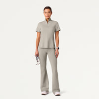 Astra Slim Half-Zip ULTRAsoft Scrub Top - Black