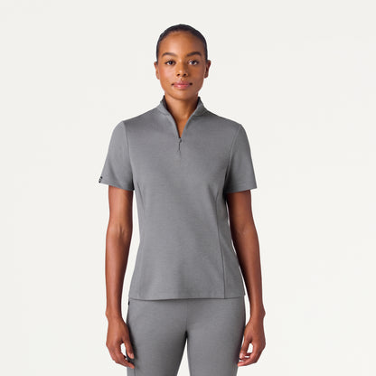 Astra Slim Half-Zip UltraSOFT™ Scrub Top - Graphite