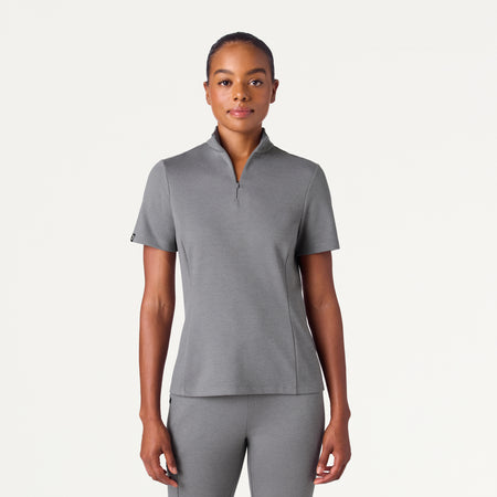 Astra Slim Half-Zip UltraSOFT™ Scrub Top - Graphite – JAANUU