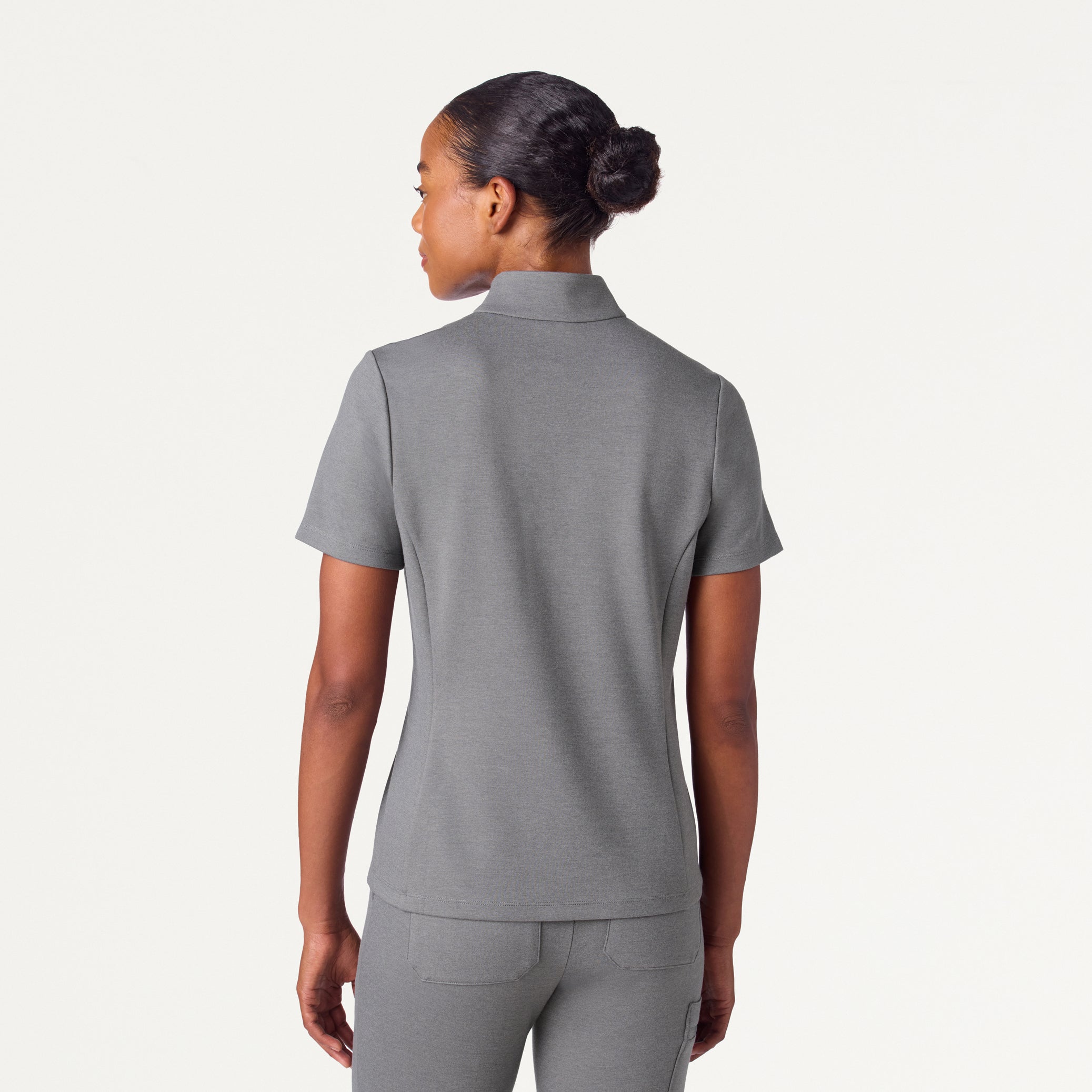 STUDIOUS別注 ZIP STAND SHIRT CHACOAL Astra Slim Half-Zip UltraSOFT™ Scrub Top - Graphite – JAANUU