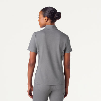 Astra Slim Half-Zip UltraSOFT™ Scrub Top - Graphite