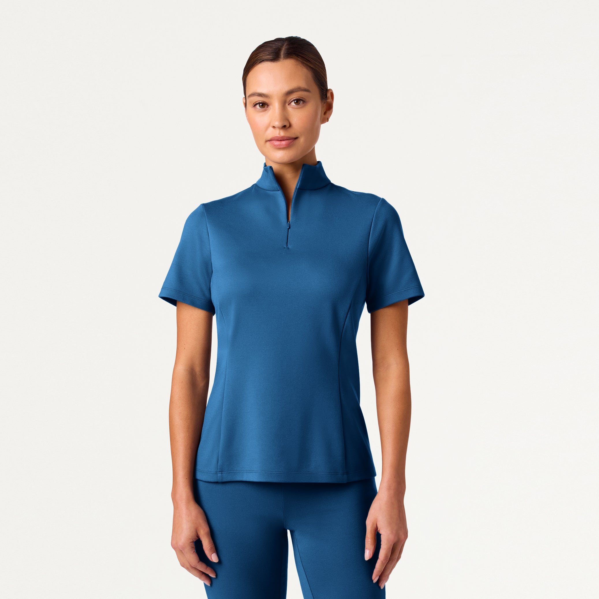 Astra Slim Half-Zip UltraSOFT™ Scrub Top - Ocean – JAANUU