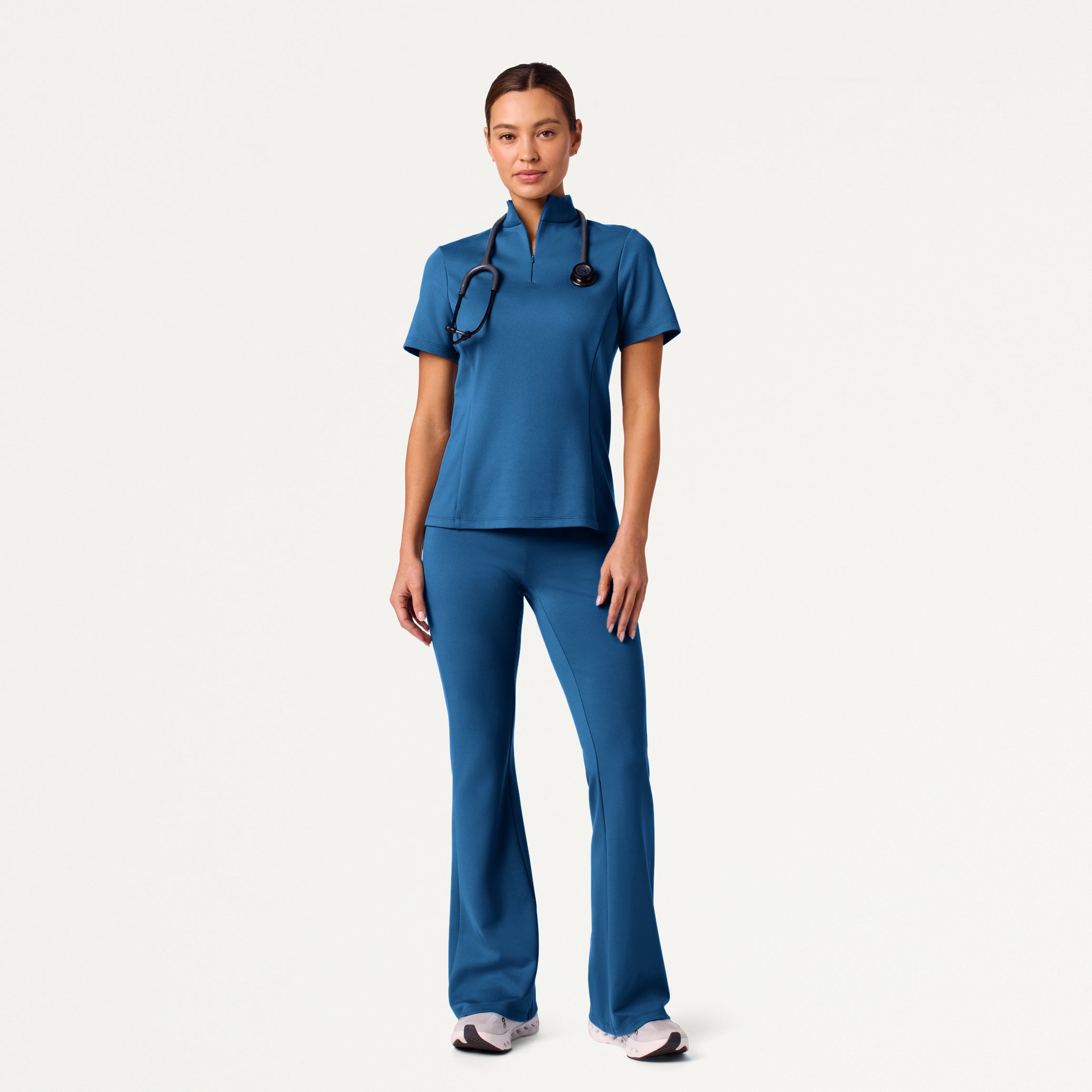 Astra Slim Half-Zip Scrub Top - Ocean – JAANUU