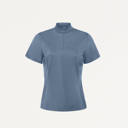 Astra Slim Half-Zip UltraSOFT Scrub Top - Storm Blue