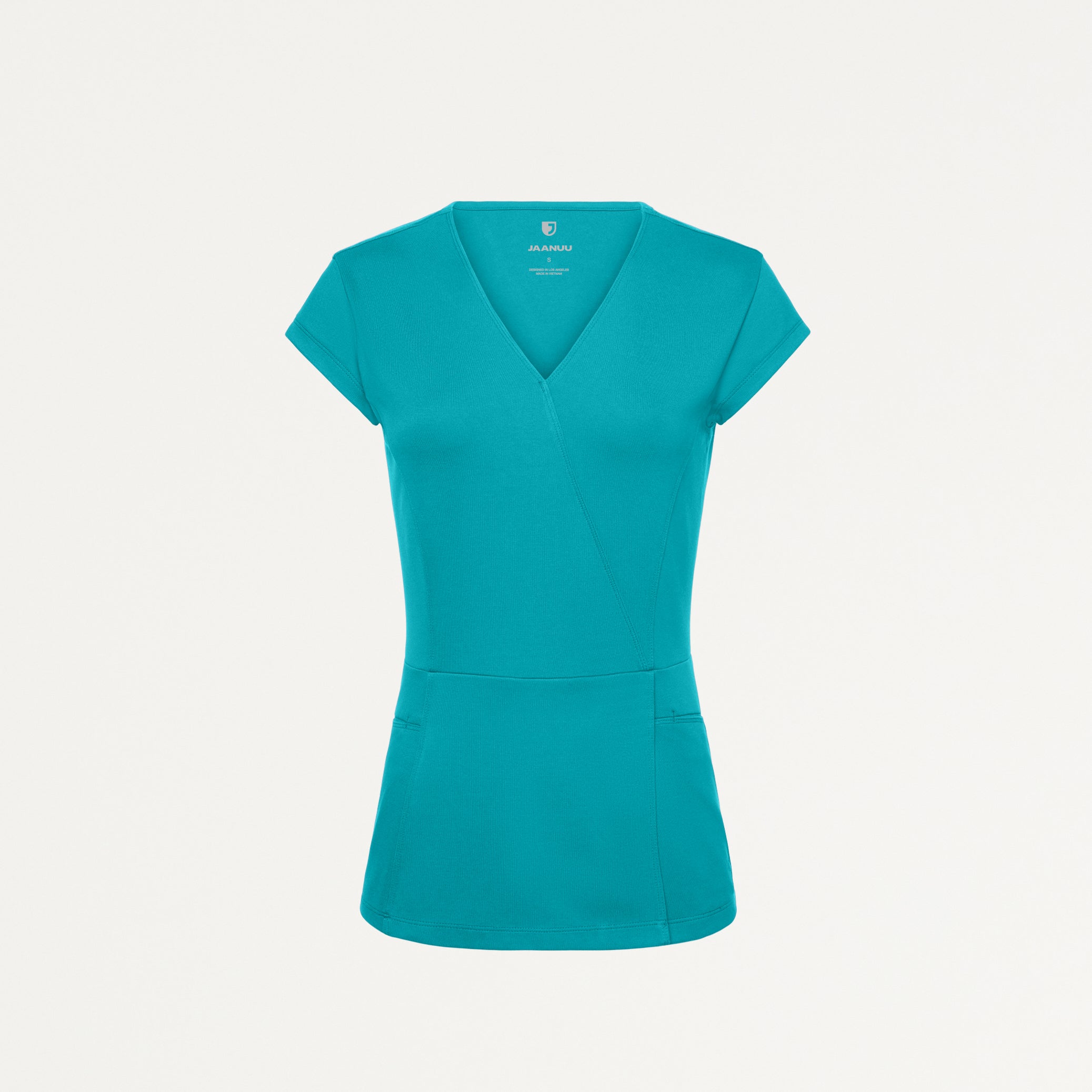 Isla Mock-Wrap UltraSOFT Scrub Top - Teal