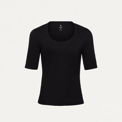 Cora U-Neck UltraSOFT™ Scrub Top - Black