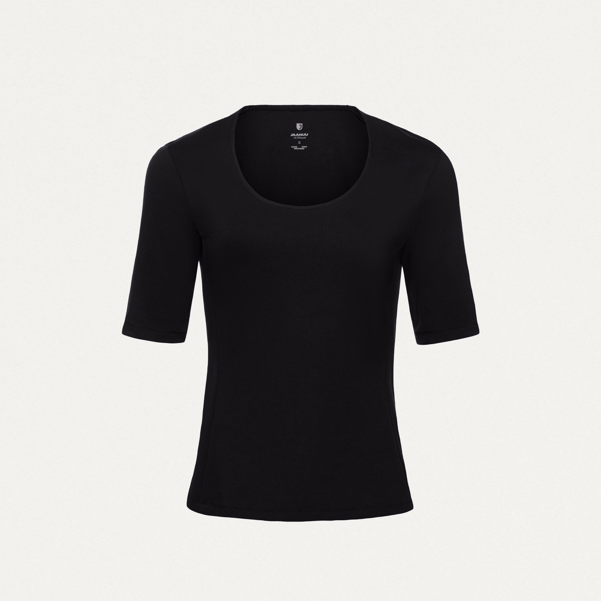 Cora U-Neck UltraSOFT™ Scrub Top - Black – JAANUU