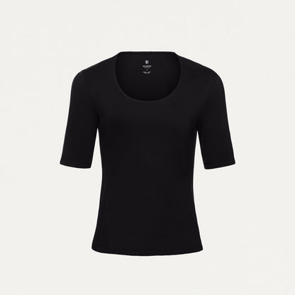 Cora U-Neck UltraSOFT™ Scrub Top - Black