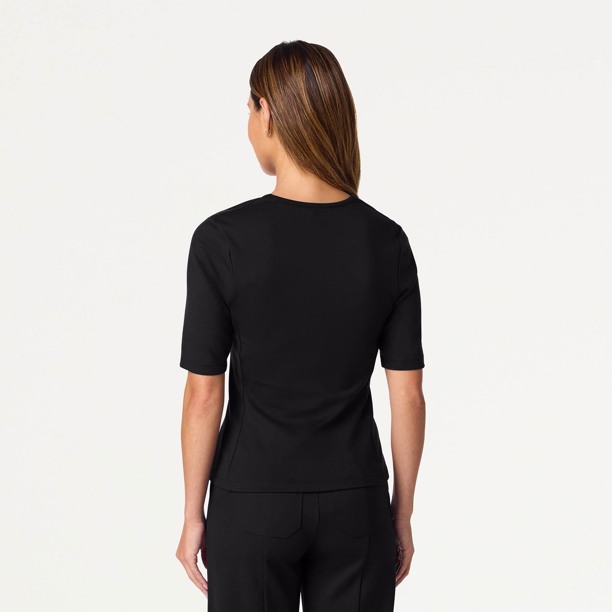 Cora U-Neck UltraSOFT™ Scrub Top - Black – JAANUU
