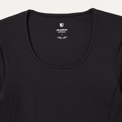Cora U-Neck UltraSOFT™ Scrub Top - Black