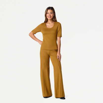 Cora U-Neck UltraSOFT™ Scrub Top - Cider