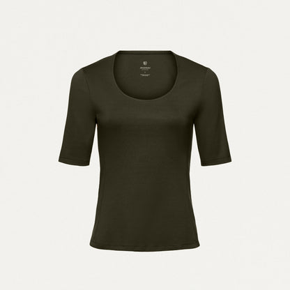 Cora U-Neck UltraSOFT™ Scrub Top - Deep Olive