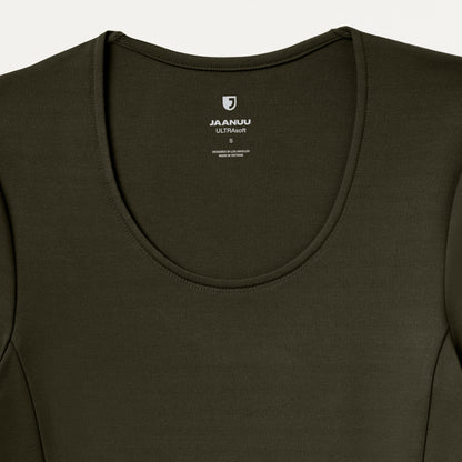 Cora U-Neck UltraSOFT™ Scrub Top - Deep Olive