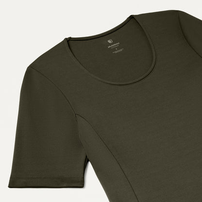 Cora U-Neck UltraSOFT™ Scrub Top - Deep Olive