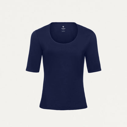 Cora U-Neck UltraSOFT™ Scrub Top - Midnight Navy