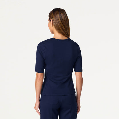 Cora U-Neck UltraSOFT™ Scrub Top - Midnight Navy