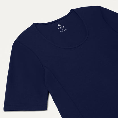 Cora U-Neck UltraSOFT™ Scrub Top - Midnight Navy