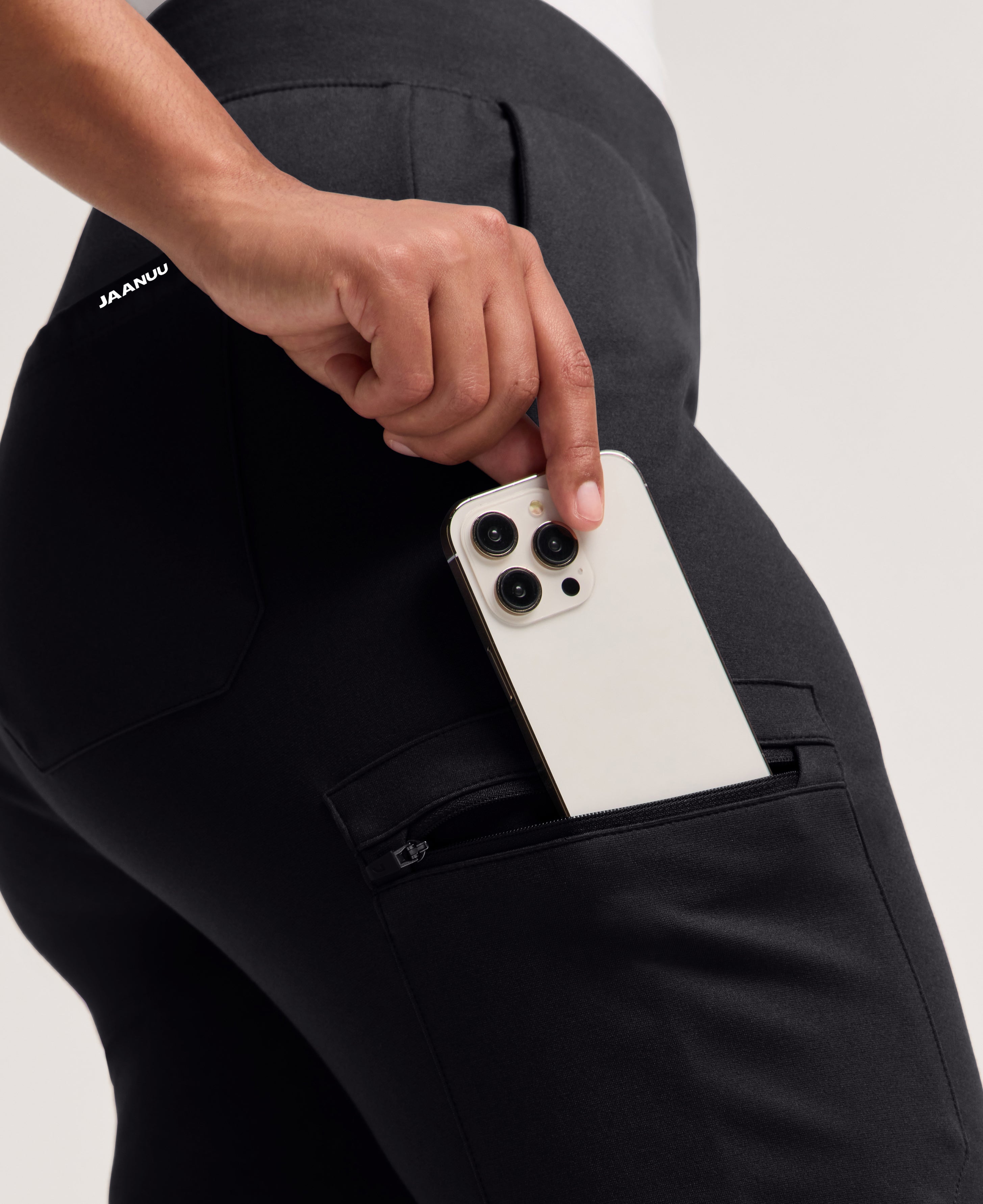 Jaanuu Rubi Slim Scrub Jogger in Black, product photo 4 of 6
