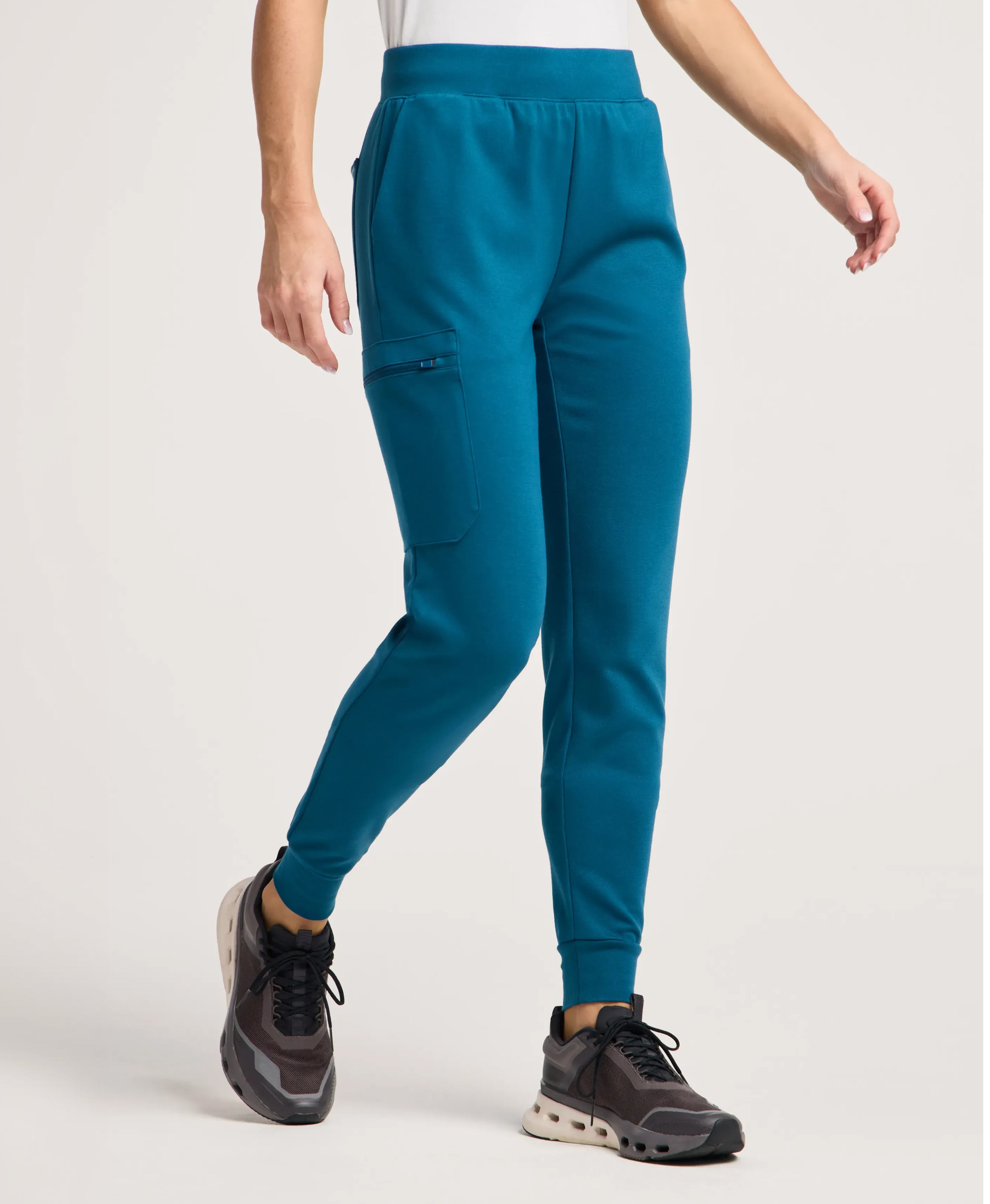 Jaanuu Rubi Slim Scrub Jogger in Caribbean Blue, product photo 1 of 6