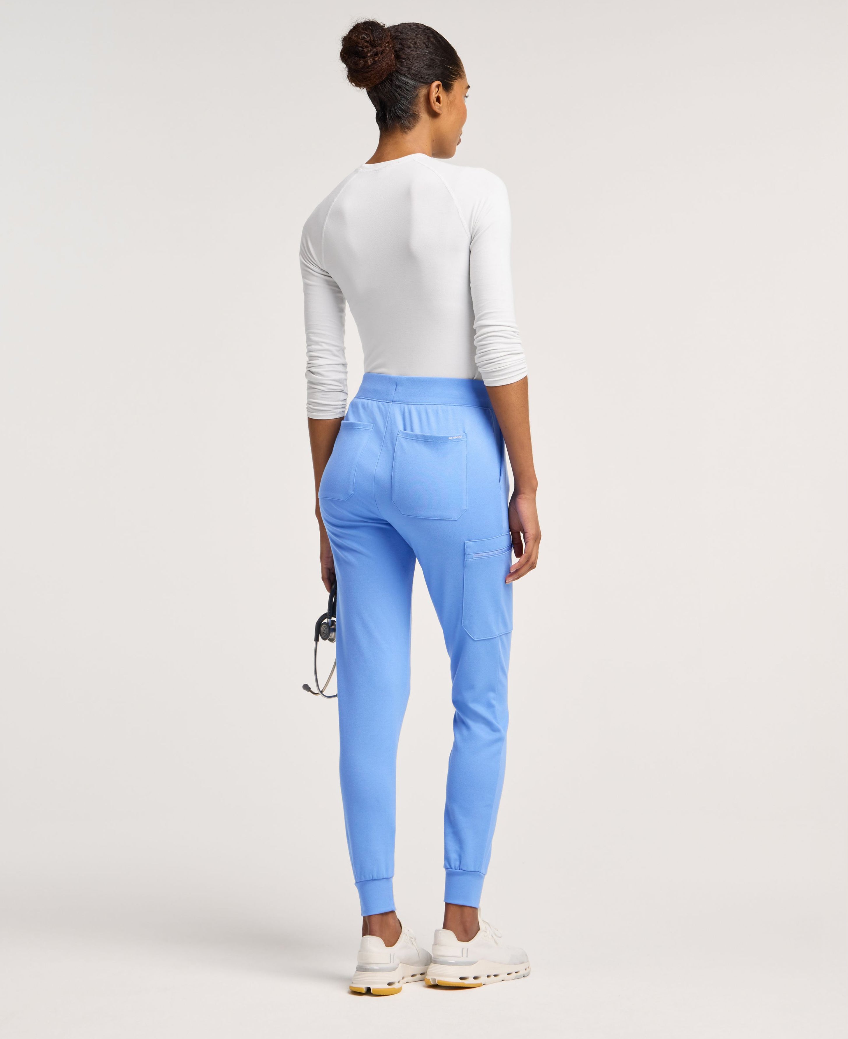 Jaanuu Rubi Slim Scrub Jogger in Ceil Blue, product photo 5 of 6