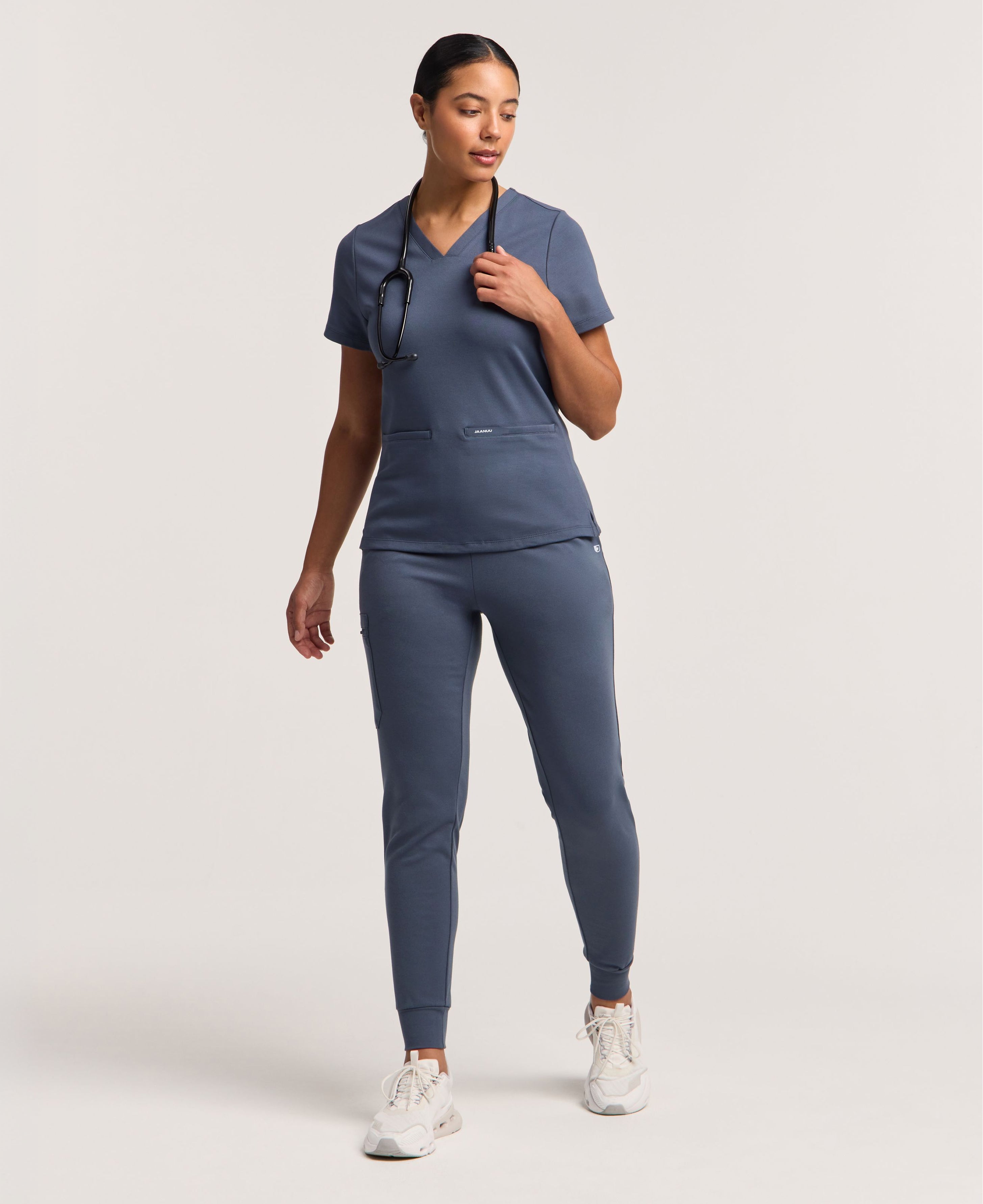 Jaanuu Rubi Slim Scrub Jogger in Carbon Gray, product photo 2 of 6