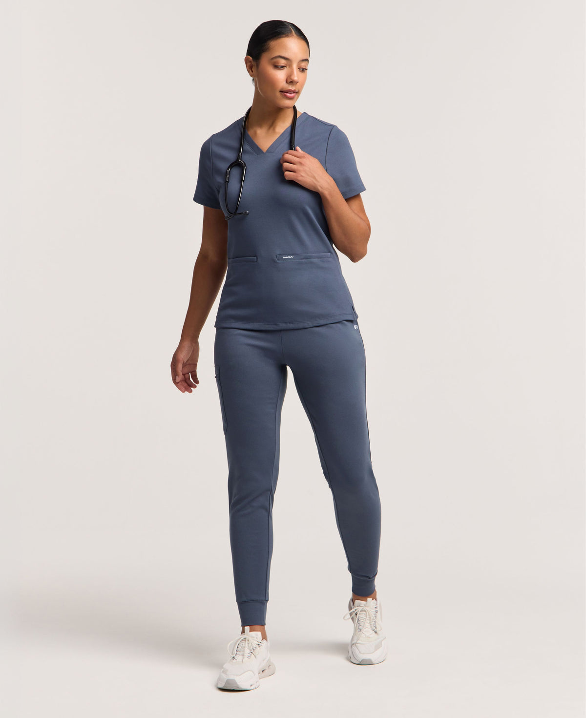 Jaanuu Rubi Slim Scrub Jogger in Carbon Gray, product photo 2 of 6