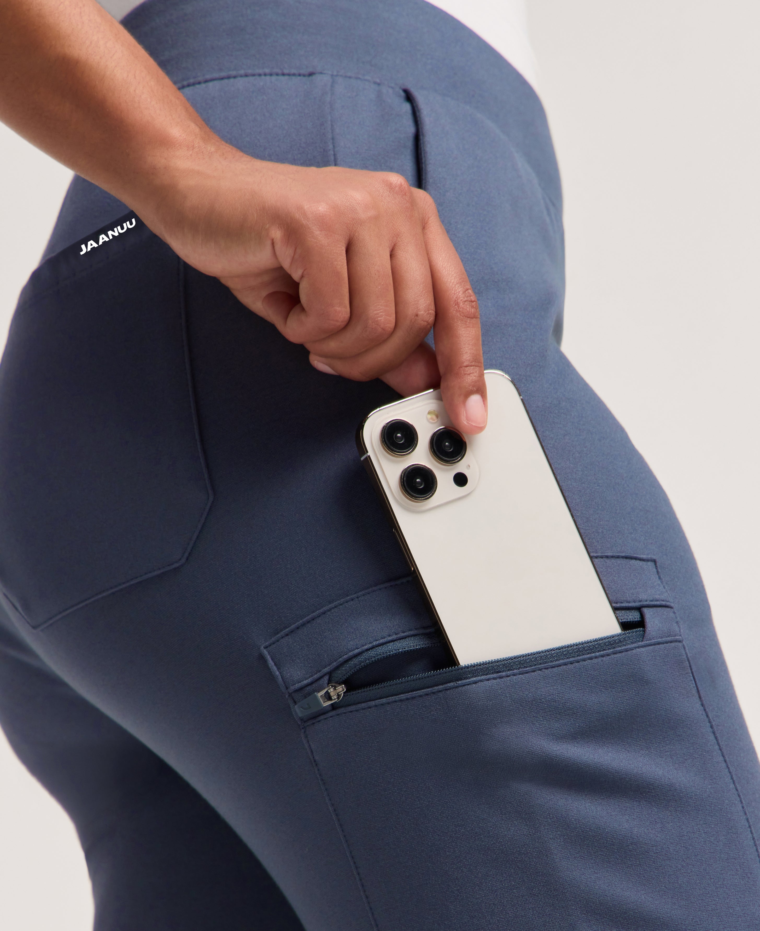 Jaanuu Rubi Slim Scrub Jogger in Carbon Gray, product photo 4 of 6