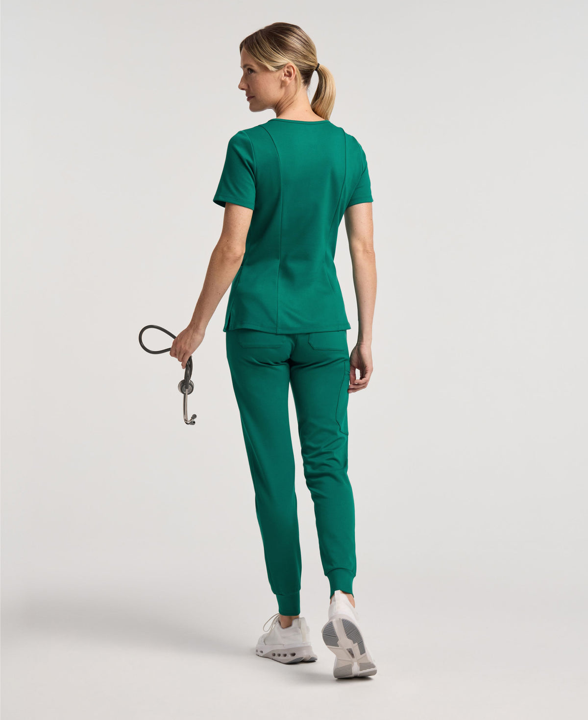 Jaanuu Rubi Slim Scrub Jogger in Hunter Green, product photo 5 of 6
