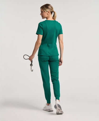 Jaanuu Rubi Slim Scrub Jogger in Hunter Green, product photo 5 of 6