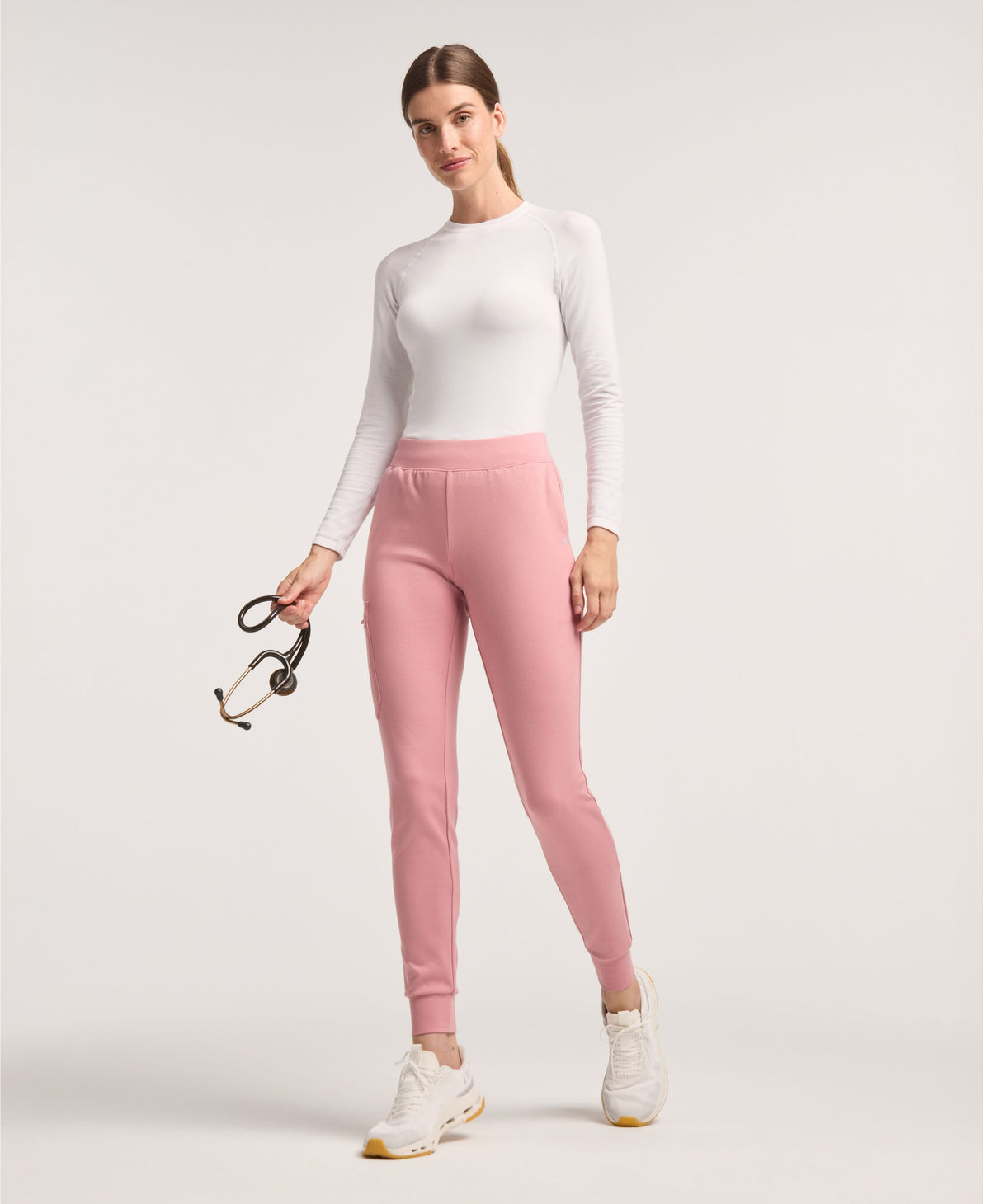 Jaanuu Rubi Slim Scrub Jogger in Mauve, product photo 1 of 6