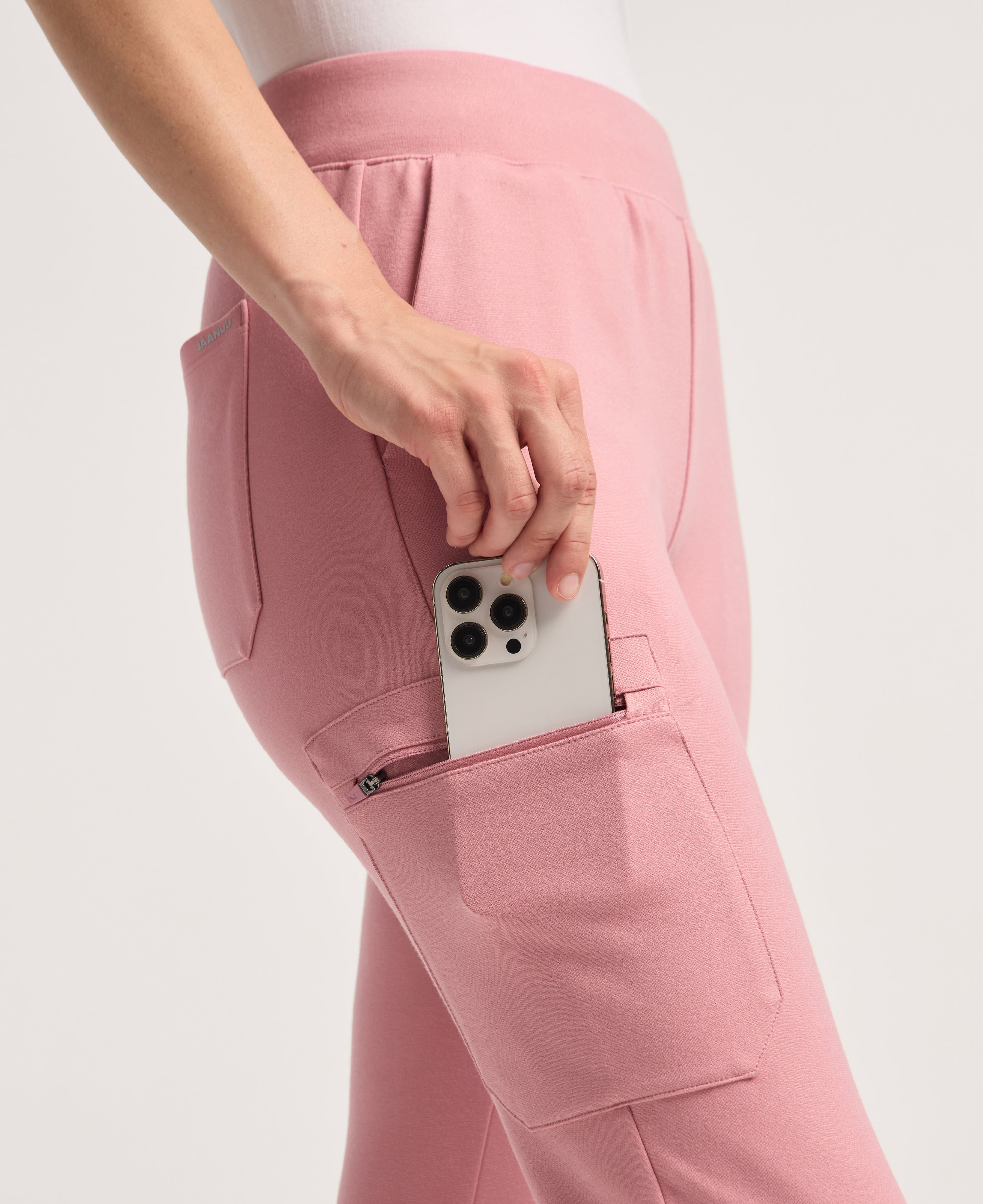 Jaanuu Rubi Slim Scrub Jogger in Mauve, product photo 4 of 6
