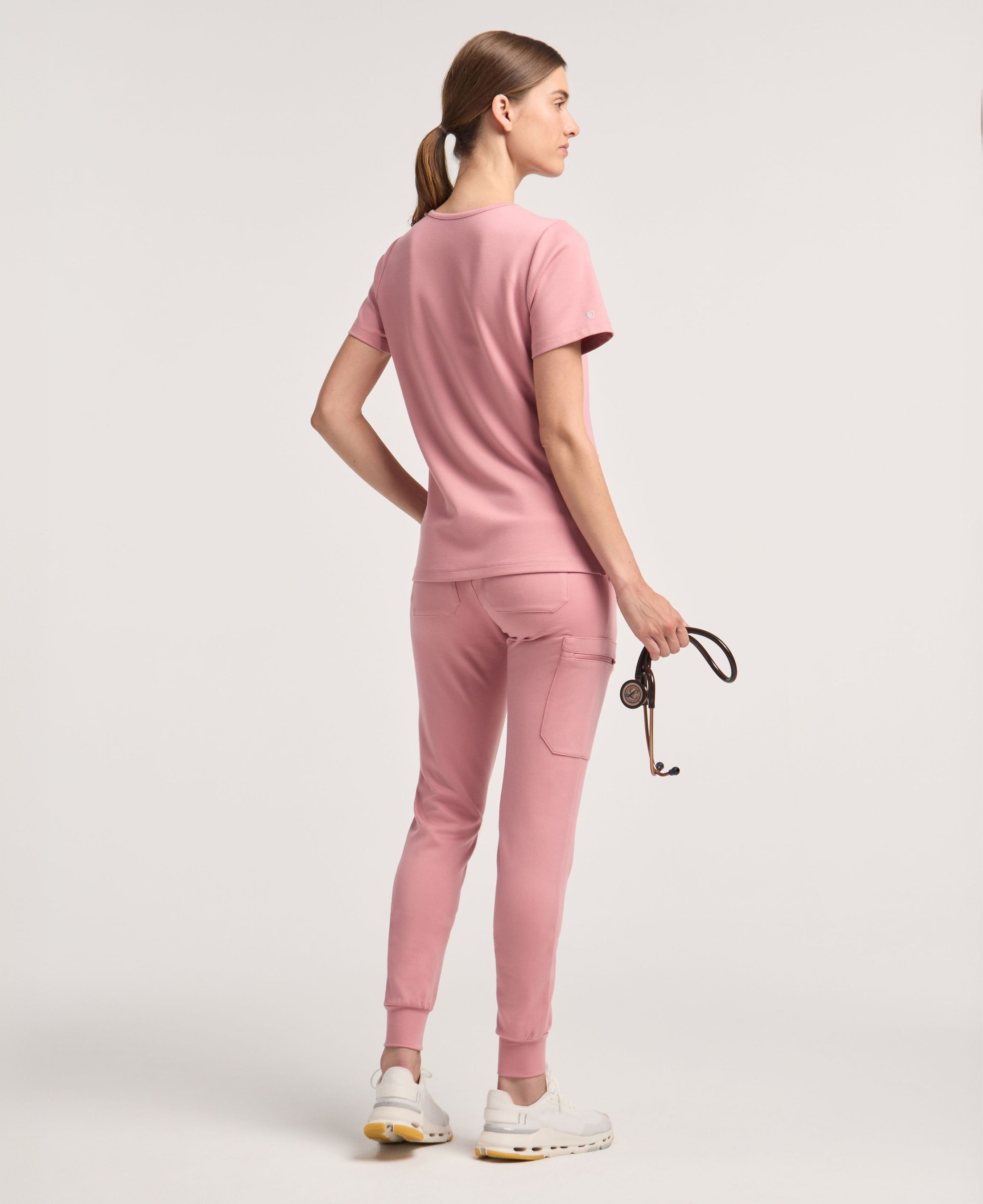Jaanuu Rubi Slim Scrub Jogger in Mauve, product photo 6 of 6