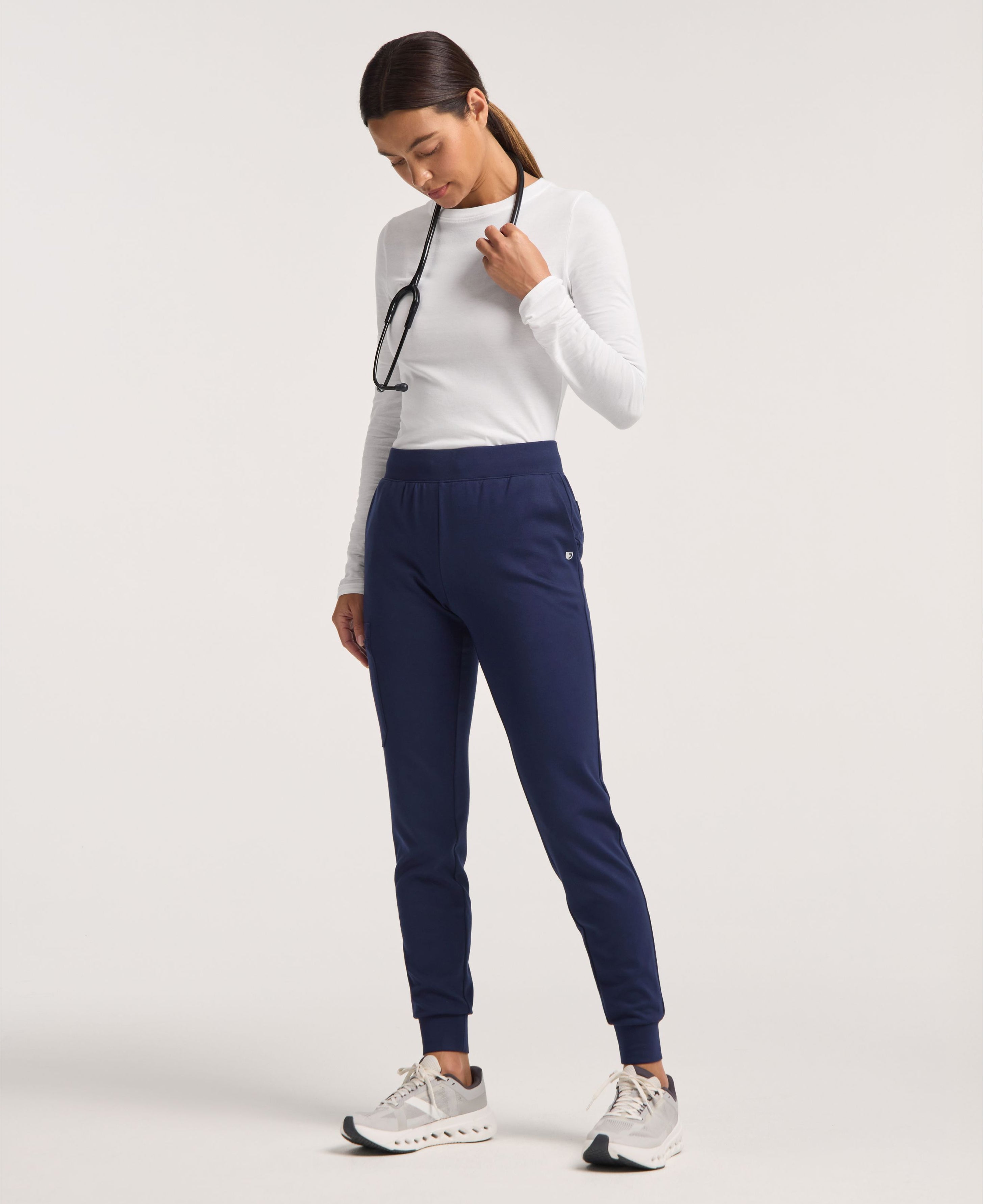 Jaanuu Rubi Slim Scrub Jogger in Midnight Navy, product photo 2 of 6