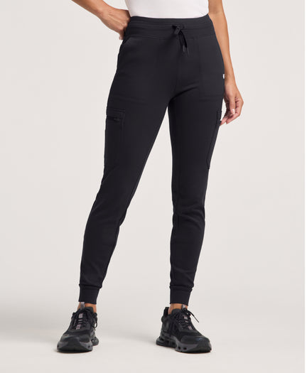 Jaanuu Kait 10-Pocket Skinny Scrub Jogger in Black, product photo 1 of 6