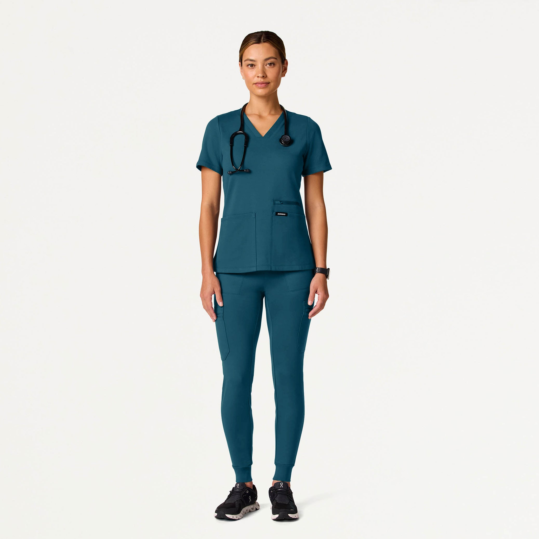 Kait 10-Pocket Skinny UltraSOFT™ Scrub Jogger - Caribbean Blue