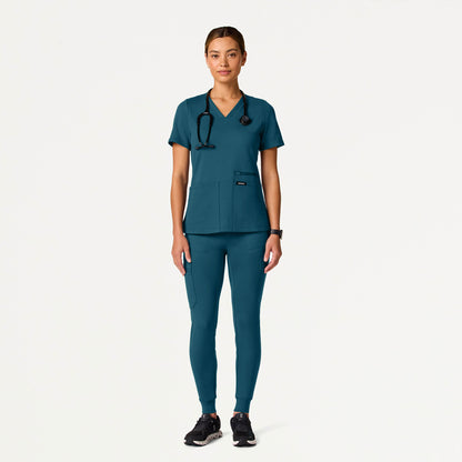 Kait 10-Pocket Skinny UltraSOFT Scrub Jogger - Caribbean Blue