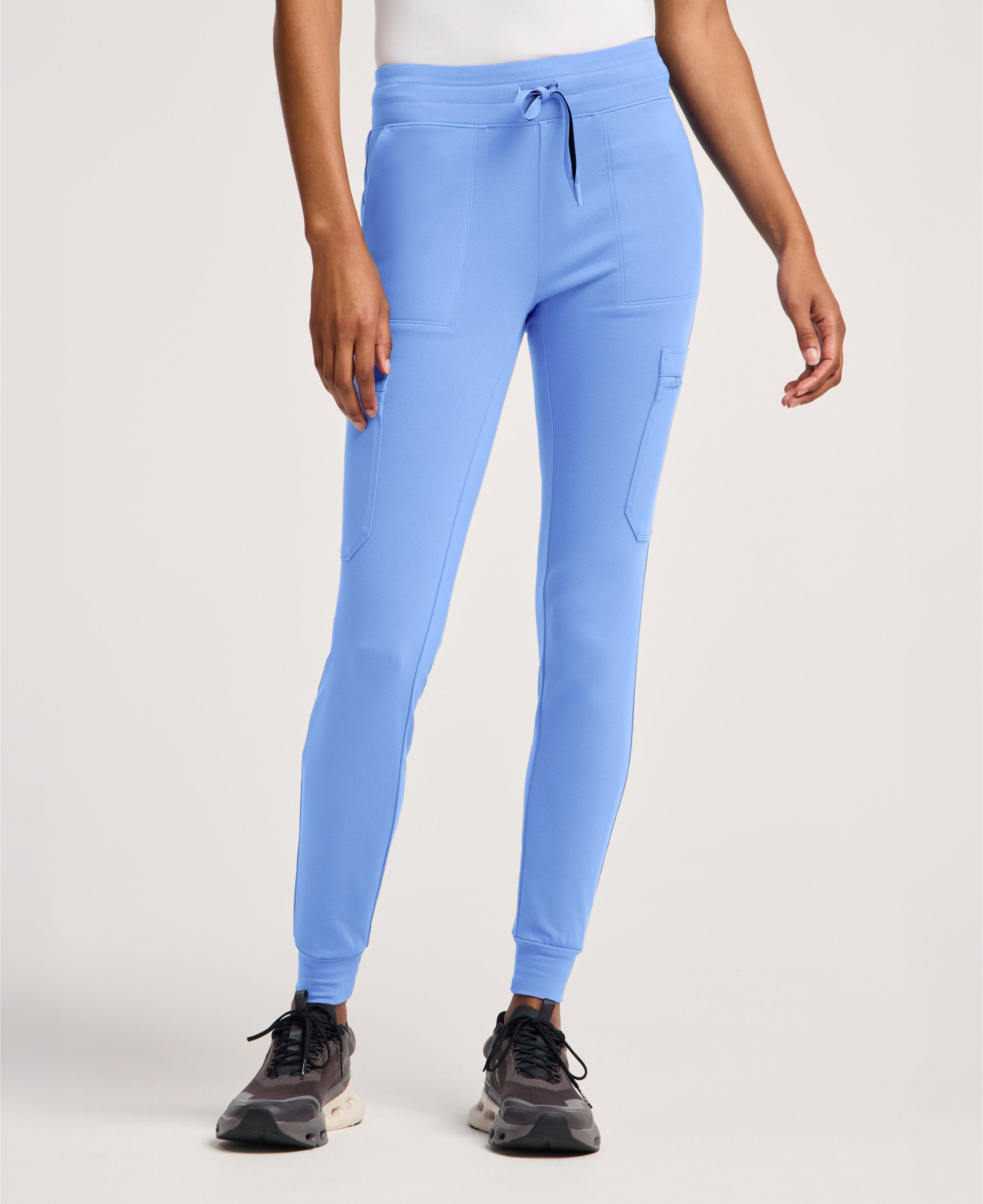 Jaanuu Kait 10-Pocket Skinny Scrub Jogger in Ceil Blue, product photo 2 of 6