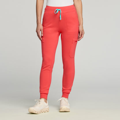 Kait 10-Pocket Skinny UltraSOFT™ Scrub Jogger - Coral