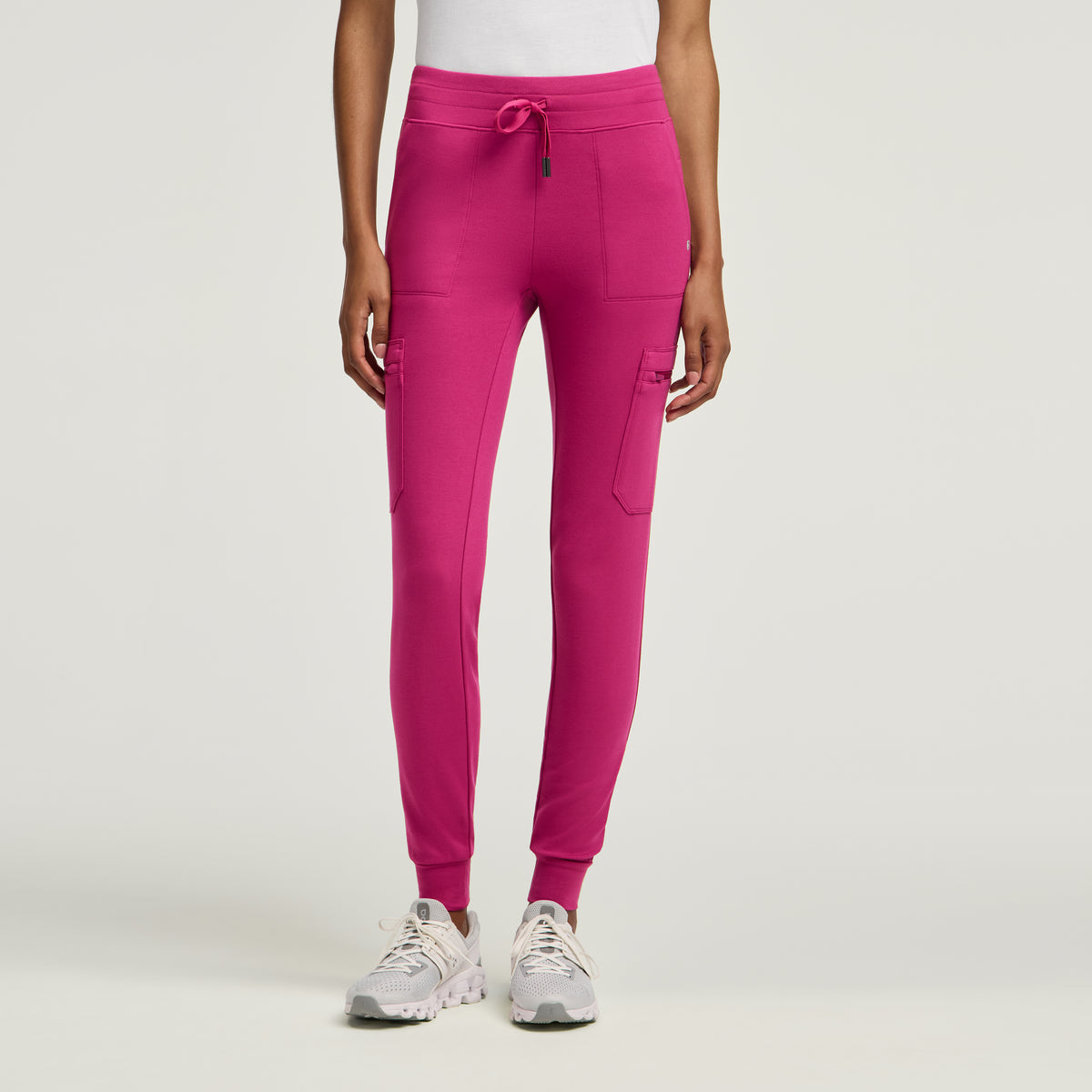 Kait 10-Pocket Skinny Scrub Jogger - Warrior Pink