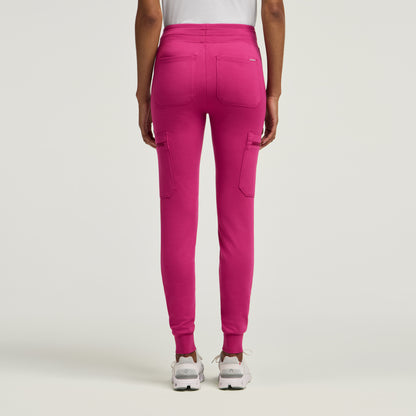 Kait 10-Pocket Skinny Scrub Jogger - Warrior Pink
