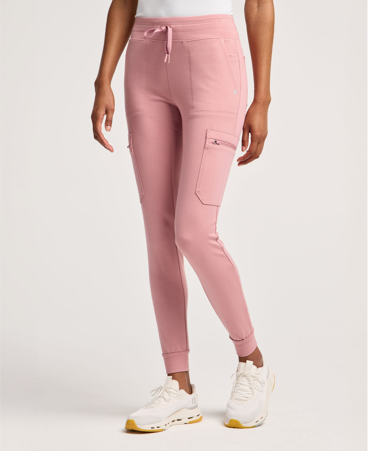 Jaanuu Kait 10-Pocket Skinny Scrub Jogger in Mauve, product photo 1 of 6