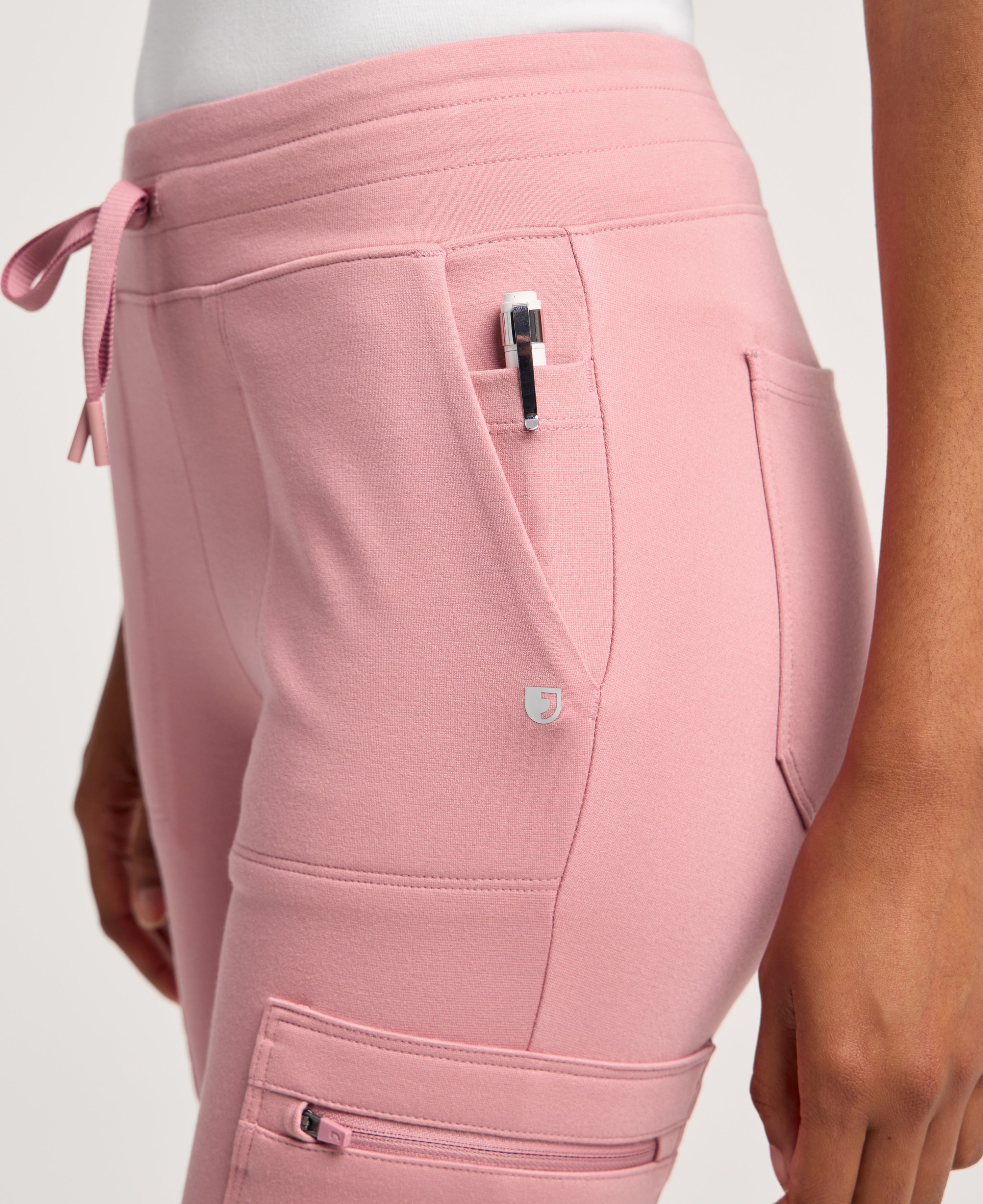 Jaanuu Kait 10-Pocket Skinny Scrub Jogger in Mauve, product photo 6 of 6