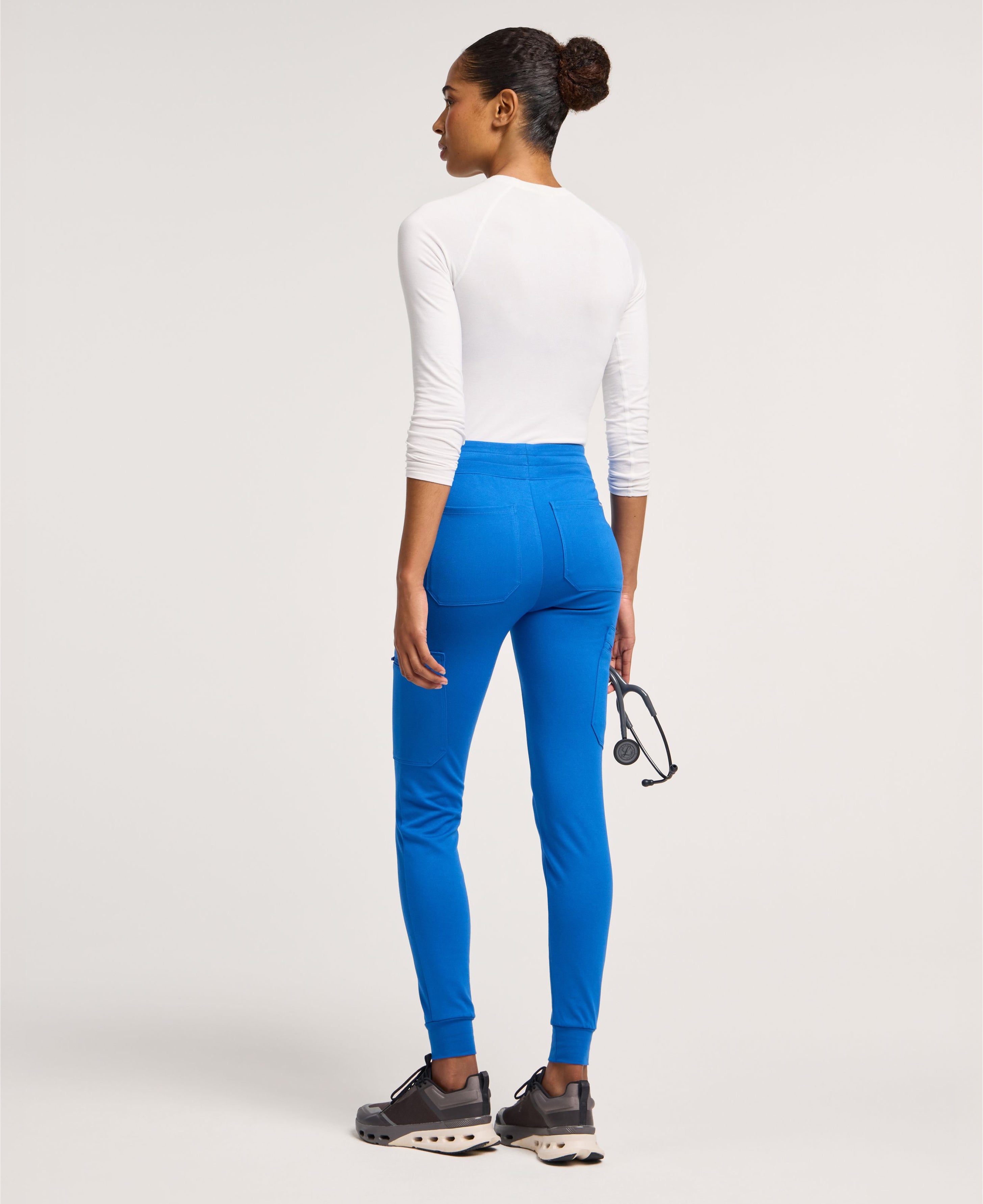 Jaanuu Kait 10-Pocket Skinny Scrub Jogger in Royal Blue, product photo 6 of 6